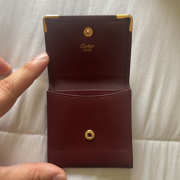 Cartier coin pouch. Wine color. - Picture 2 of 3